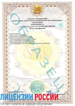 Образец сертификата соответствия (приложение) Мелеуз Сертификат OHSAS 18001